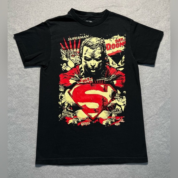 DC Comics Other - Superman Men’s Small Black Graphic T-Shirt Day of Doom DC Comics